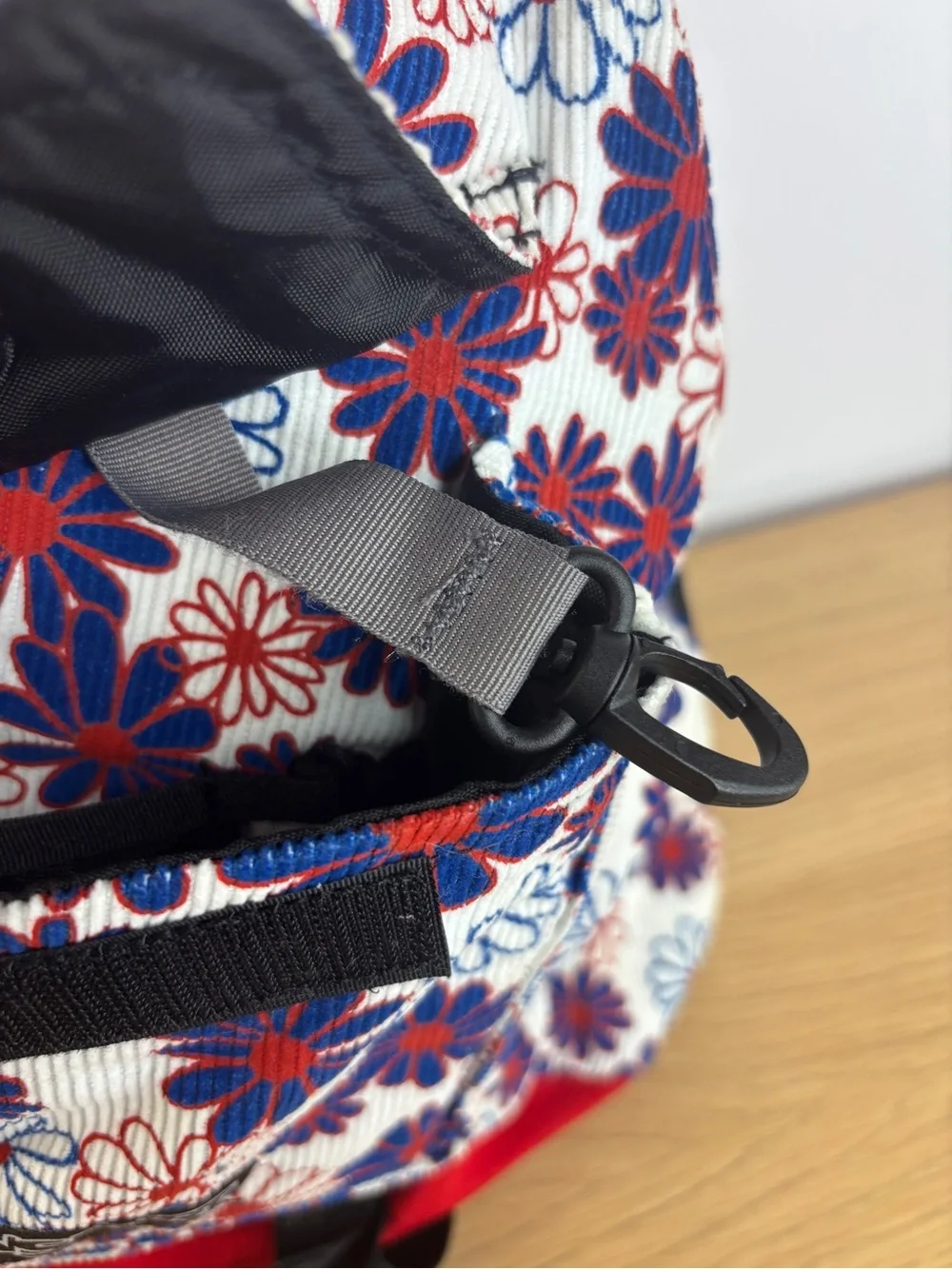 Vintage JanSport Corduroy Daisy Sling Bag Red White Blue